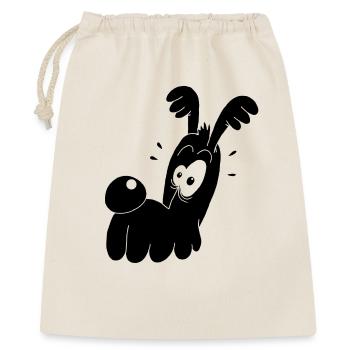 Chien noir rigolo - Sac cadeau 40 x 50 cm - nature - Devant