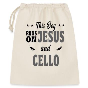 Ce garçon vit de Jésus et du violoncelle - Sac cadeau 40 x 50 cm - nature - Devant