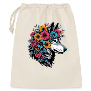 Wolf - Geschenkbeutel aus Baumwolle (40 x 50 cm) - Natur - Vorne