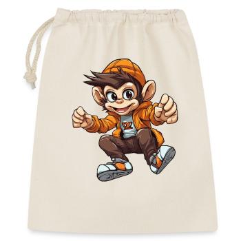 Héros singe joyeux en sweat à capuche orange - Sac cadeau 40 x 50 cm - nature - Devant