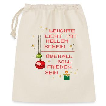 Leuchte Licht mit hellem Schein - Geschenkbeutel aus Baumwolle (40 x 50 cm) - Natur - Vorne