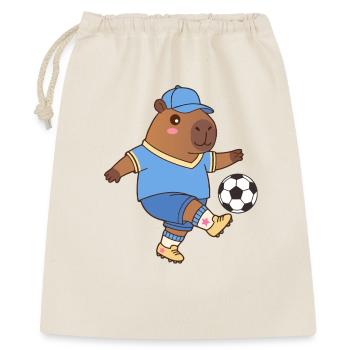 Capybara de football en tenue bleue - sport de football mignon - Sac cadeau 40 x 50 cm - nature - Devant