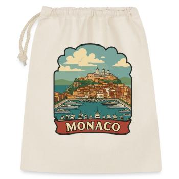 Autocollant de voyage rétro pour yacht Monaco Port Hercules - Sac cadeau 40 x 50 cm - nature - Devant