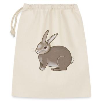 Hase braun - Geschenkbeutel aus Baumwolle (40 x 50 cm) - Natur - Vorne
