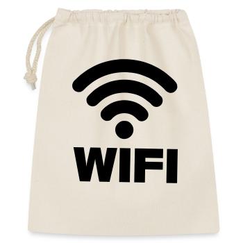 WIFI-Verbindung - Geschenkbeutel aus Baumwolle (40 x 50 cm) - Natur - Vorne