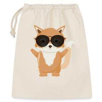 Enchanteur petit renard avec des lunettes de soleil fraîches - Sac cadeau 40 x 50 cm - nature - Devant