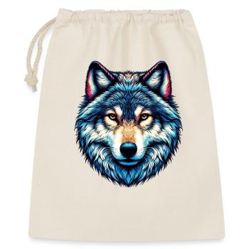 Wolf - Geschenkbeutel aus Baumwolle (40 x 50 cm) - Natur - Vorne