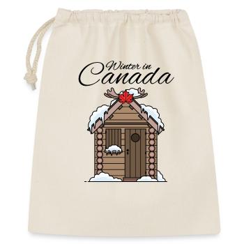 Chalet Canadien enneigé - Sac cadeau 40 x 50 cm - nature - Devant
