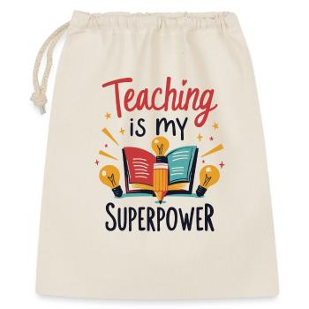 Teaching is My Superpower - Gift Bag 40 x 50 cm - nature - Front