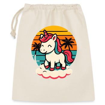 Retro Unicorn Shirt Sunset Palm Trees Cloud - Gift Bag 40 x 50 cm - nature - Front