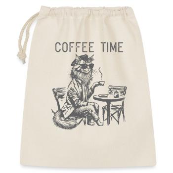 Un design de café de chat cool pour les amateurs de café - Sac cadeau 40 x 50 cm - nature - Devant