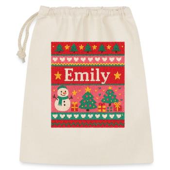 Festive Name Emily Ugly Chrismas Style, Xmas  - Gift Bag 40 x 50 cm - nature - Front
