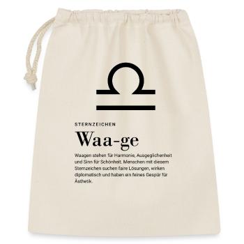 Sternzeichen Waage - Geschenkbeutel aus Baumwolle (40 x 50 cm) - Natur - Vorne