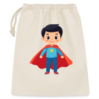 Kleiner Superheld mit Stern Superheldenkind Motiv - Geschenkbeutel aus Baumwolle (40 x 50 cm) - Natur - Vorne