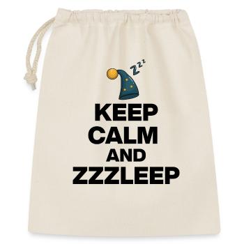 KEEP CALM AND ZZZLEEP, SCHLAF MAGIE! SLEEP POWER - Geschenkbeutel aus Baumwolle (40 x 50 cm) - Natur - Vorne