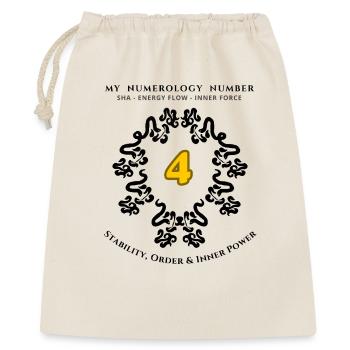 Number 4 Symbol of Stability, Order, and Strength - Gift Bag 40 x 50 cm - nature - Front