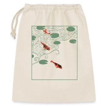 Wabi-sabi-Stil Koi-Karpfen - Geschenkbeutel aus Baumwolle (40 x 50 cm) - Natur - Vorne