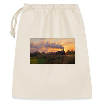 Sunset Steam Train - Geschenkbeutel aus Baumwolle (40 x 50 cm) - Natur - Vorne