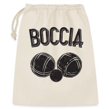 Bocciaspieler Bekleidung mit Boccia Kugeln Boccia - Geschenkbeutel aus Baumwolle (40 x 50 cm) - Natur - Vorne