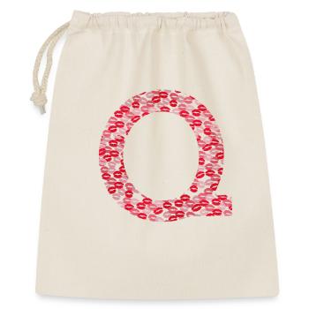 Lettre Q - teeshirt bisous - Sac cadeau 40 x 50 cm - nature - Devant