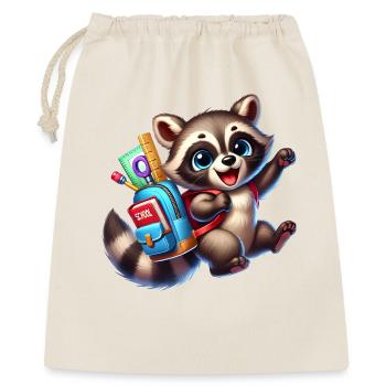 Start of school with raccoon: raccoon for school beginners - Gift Bag 40 x 50 cm - nature - Front