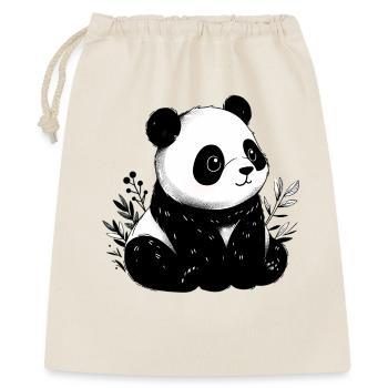 Panda - Geschenkbeutel aus Baumwolle (40 x 50 cm) - Natur - Vorne