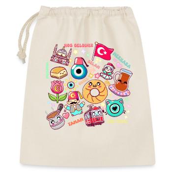 Türkei Kawaii - Niedliches und kulturelles Design - Geschenkbeutel aus Baumwolle (40 x 50 cm) - Natur - Vorne