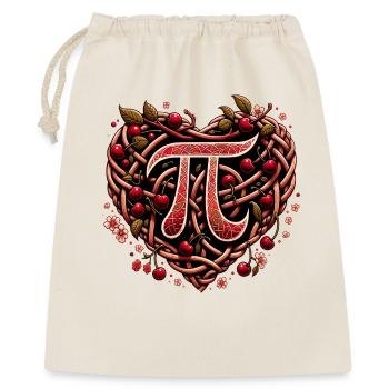 Gewebtes Kirschherz Pi Design - Geschenkbeutel aus Baumwolle (40 x 50 cm) - Natur - Vorne