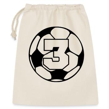 Numéro 3 football - 3e anniversaire  - Sac cadeau 40 x 50 cm - nature - Devant