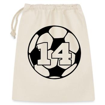 Number 14 football - 14th anniversary - Gift Bag 40 x 50 cm - nature - Front