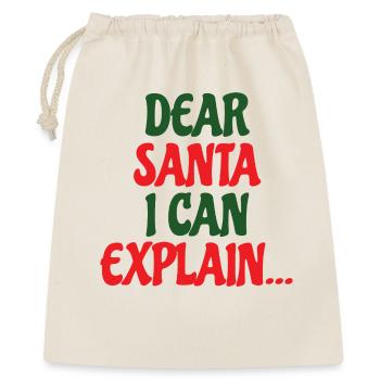Dear Santa I Can Explain - Geschenkbeutel aus Baumwolle (40 x 50 cm) - Natur - Vorne