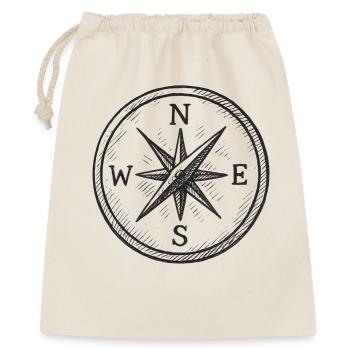 Nordstern Kompass Vintagezeichnung - Geschenkbeutel aus Baumwolle (40 x 50 cm) - Natur - Vorne