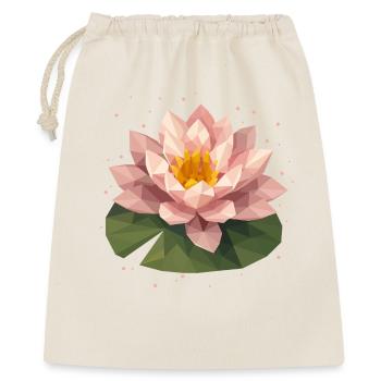 Polygon Water Lily in Pink on Green Leaf - Gift Bag 40 x 50 cm - nature - Front