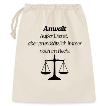 Anwalt immer im Recht - Geschenkbeutel aus Baumwolle (40 x 50 cm) - Natur - Vorne