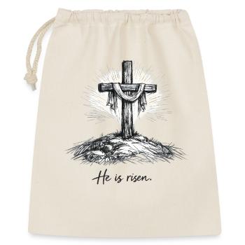 Kruzifix He is Risen Ostern Jesus - Geschenkbeutel aus Baumwolle (40 x 50 cm) - Natur - Vorne