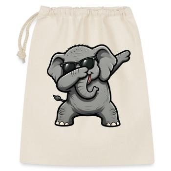 Dabbing Elefant - Geschenkbeutel aus Baumwolle (40 x 50 cm) - Natur - Vorne