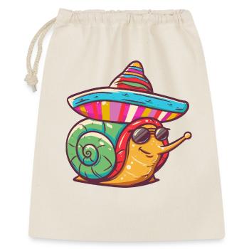 Schnecke Lustig Sombrero - Geschenkbeutel aus Baumwolle (40 x 50 cm) - Natur - Vorne