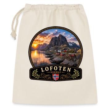 Lofoten Norwegen Reine Rorbu Hafenstadt Fjord  - Geschenkbeutel aus Baumwolle (40 x 50 cm) - Natur - Vorne