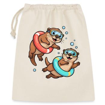 Two funny otters - Gift Bag 40 x 50 cm - nature - Front