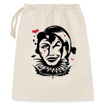 Spielkarte Joker - Geschenkbeutel aus Baumwolle (40 x 50 cm) - Natur - Vorne
