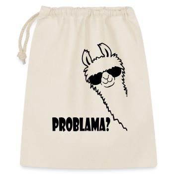 Lama Problama Frage - Geschenkbeutel aus Baumwolle (40 x 50 cm) - Natur - Vorne