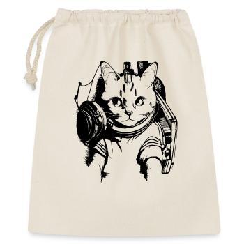 coole Katze als DJ - Geschenkbeutel aus Baumwolle (40 x 50 cm) - Natur - Vorne