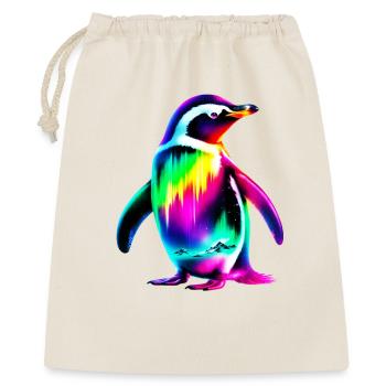 Pinguin - Geschenkbeutel aus Baumwolle (40 x 50 cm) - Natur - Vorne