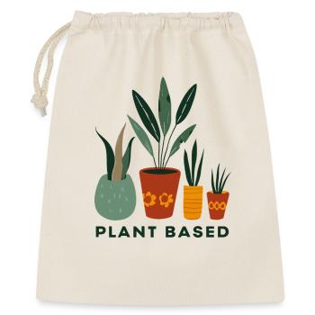 Pflanzliche Freunde Töpfe - Geschenkbeutel aus Baumwolle (40 x 50 cm) - Natur - Vorne