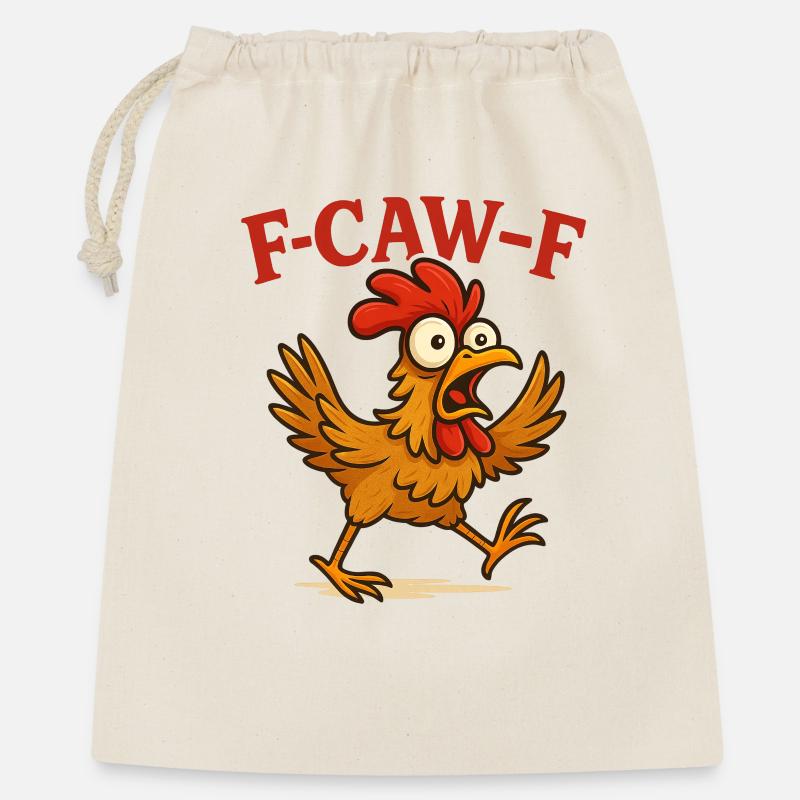 F-CAW-F Poulet - Sac cadeau 40 x 50 cm - nature