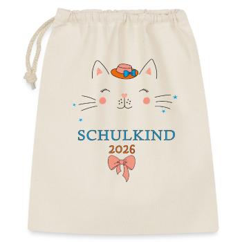 Schulkind 2026  - Geschenkbeutel aus Baumwolle (40 x 50 cm) - Natur - Vorne