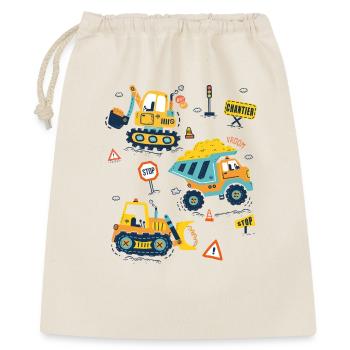 Construction Machinery, Cute Excavator Driver - Gift Bag 40 x 50 cm - nature - Front