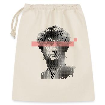 Digital David Michelangelo Pixel-Design - Geschenkbeutel aus Baumwolle (40 x 50 cm) - Natur - Vorne