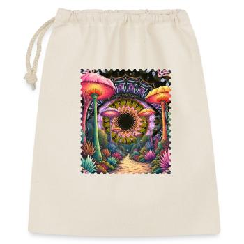 Psychedelischer Pilzpfad Mandala - Geschenkbeutel aus Baumwolle (40 x 50 cm) - Natur - Vorne