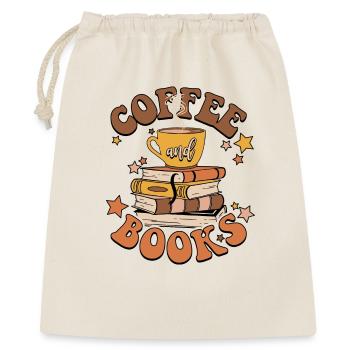 Café et livres - Sac cadeau 40 x 50 cm - nature - Devant